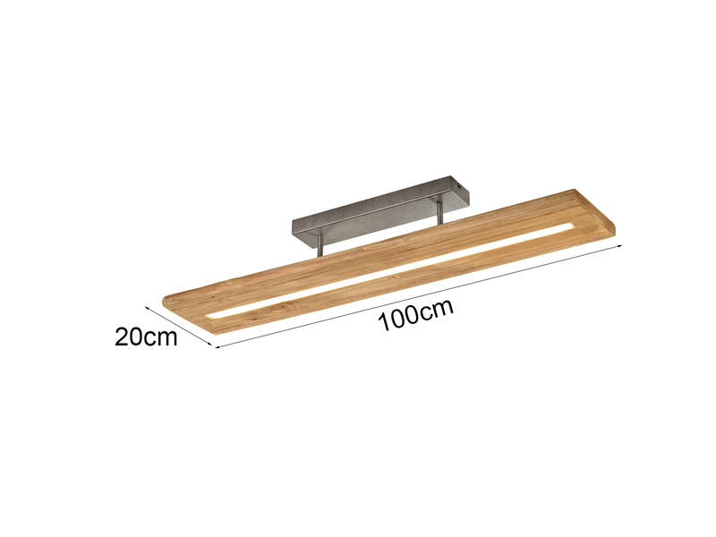 LED Deckenleuchte BRAD aus Holz lang & schmal dimmbar, Breite 100cm