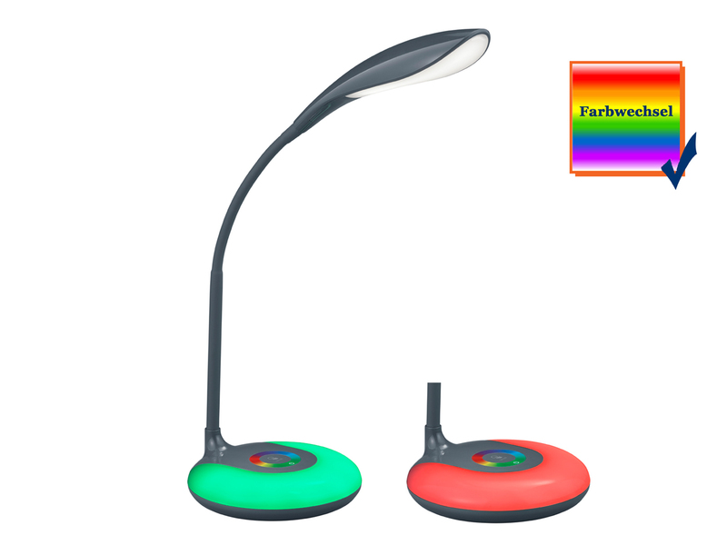 Flexible Schreibtischleuchte KRAIT dimmbar USB Anschluß + RGB Farbwechsler
