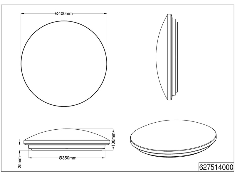 LED Deckenleuchte LUNAR mit Fernbedienung, Mondphasen einstellbar Ø 40cm