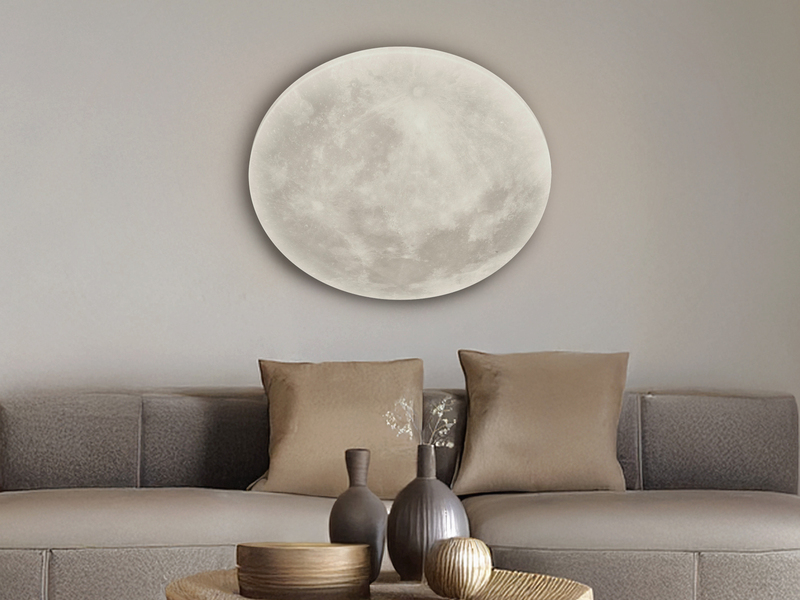 Dimmbare LED Deckenleuchte LUNAR mit Nachtlicht, Mondphasen Fernbedienung Ø40cm
