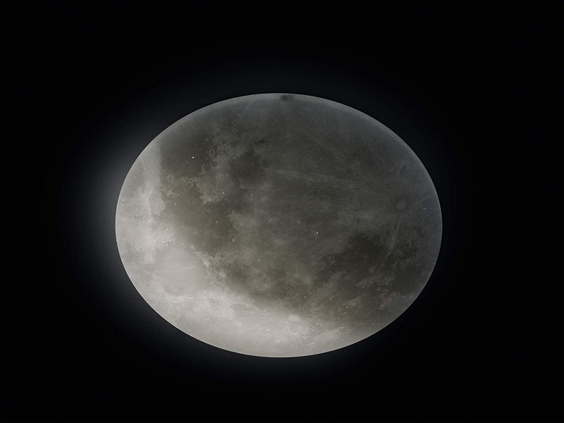 Große LED Deckenleuchte LUNAR mit Fernbedienung, Mondphasen einstellbar Ø 60cm