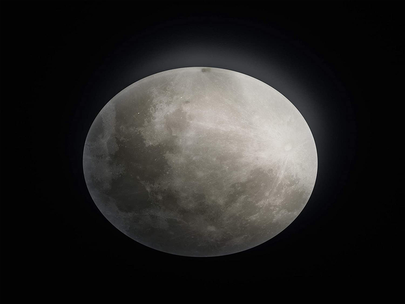Dimmbare LED Deckenleuchte LUNAR mit Nachtlicht, Mondphasen Fernbedienung Ø60cm