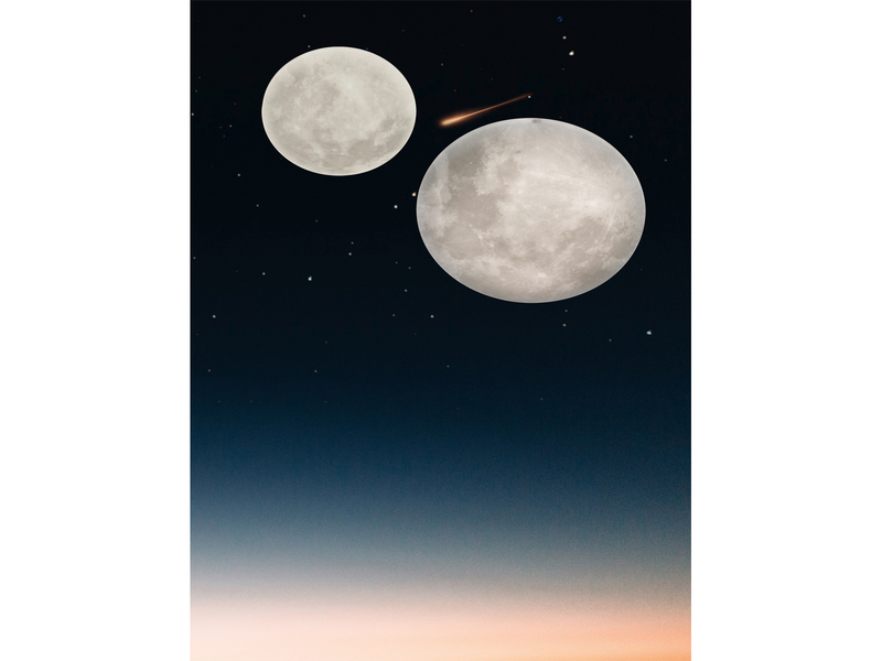 Dimmbare LED Deckenleuchte LUNAR mit Nachtlicht, Mondphasen Fernbedienung Ø60cm