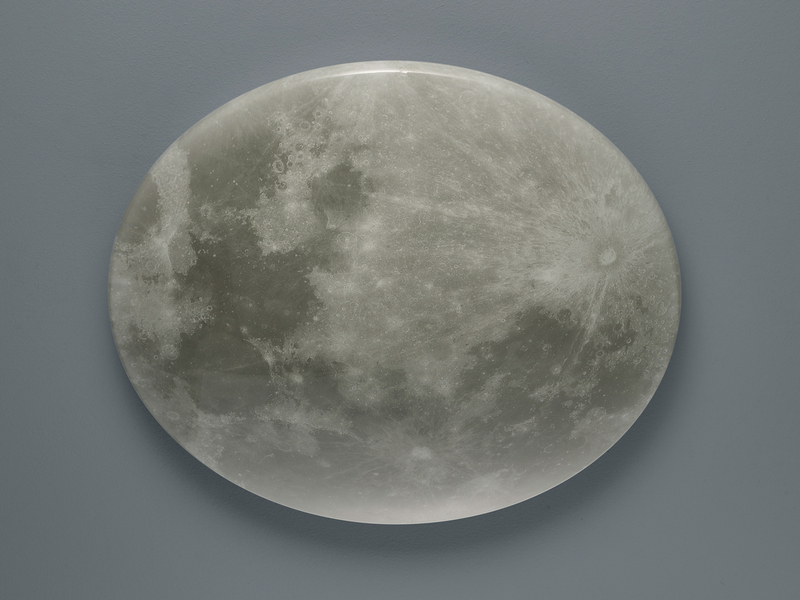 Dimmbare LED Deckenleuchte LUNAR mit Nachtlicht, Mondphasen Fernbedienung Ø 60cm