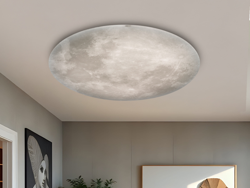 Große LED Deckenleuchte LUNAR mit Fernbedienung, Mondphasen einstellbar Ø 60cm