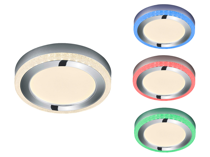 Dimmbare LED Deckenleuchte SLIDE Ø40cm Höhe 4cm mit Fernbedienung Farbwechsler