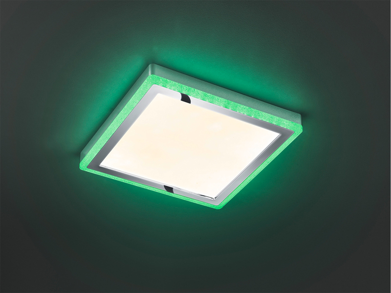 Dimmbare LED Deckenleuchte SLIDE 40x40cm Höhe 4cm mit Fernbedienung Farbwechsler