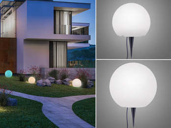 LED Garten Kugelleuchten Außenleuchten 3er Set - smarte Lichtsteuerung WIZ