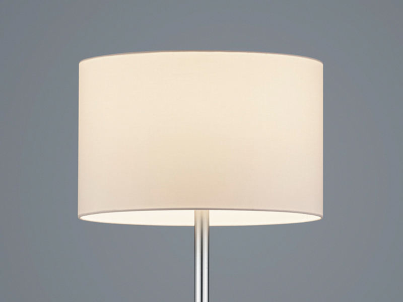 Große Stehlampe mit Leselampe, LED dimmbar, Stoffschirm Weiß, Höhe 170cm