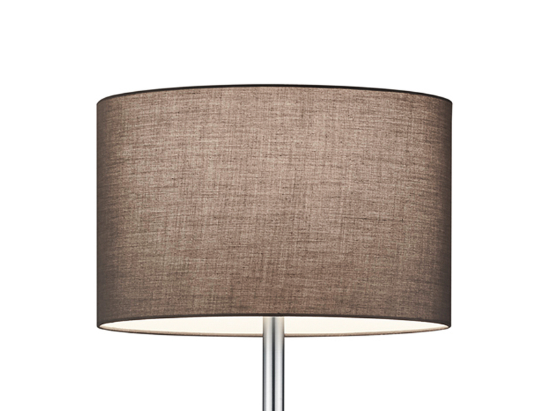 Große Stehlampe mit Leselampe, LED dimmbar, Stoffschirm Grau, Höhe 170cm