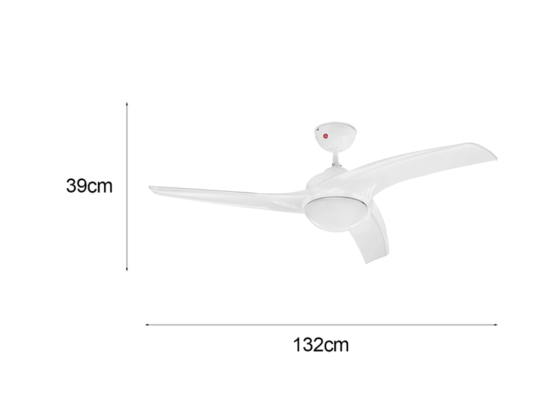 Deckenventilator mit Licht Fernbedienung & Timer, 3 Stufen, Winterbetrieb Ø132cm