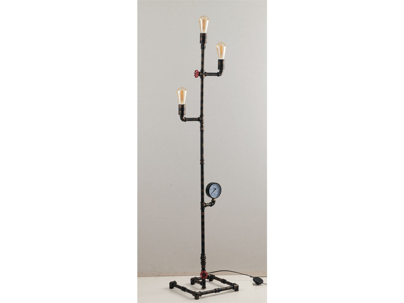 Stehlampe AMARCORD im Industriedesign Wasserrohr Optik, Rost