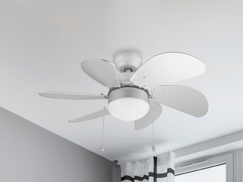 Deckenventilator mit LED Licht & Zugschalter, Winterbetrieb Ø76cm