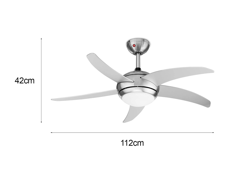 Deckenventilator mit LED Licht Ø112 Fernbedienung, 3 Stufen & Winterbetrieb