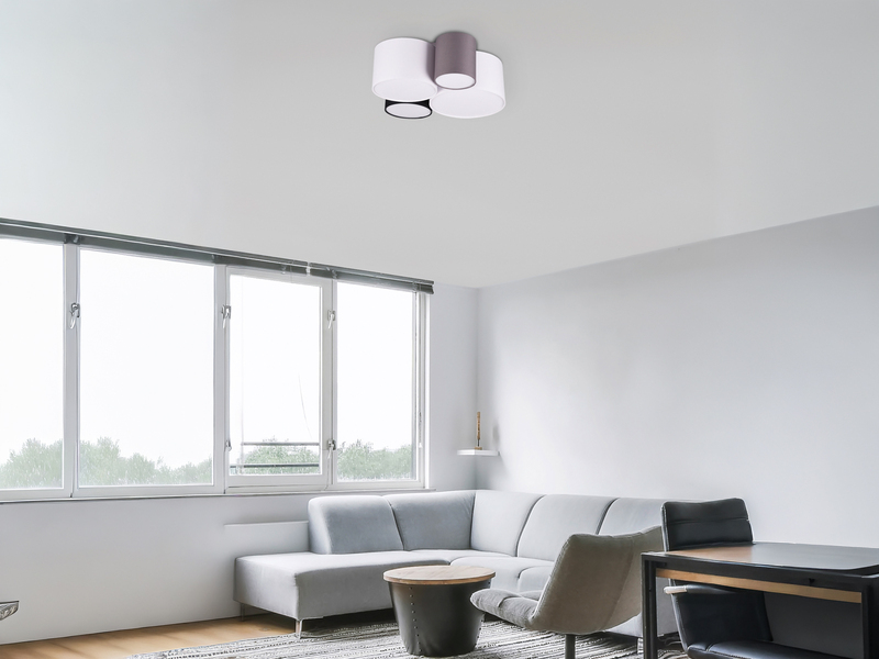 Deckenleuchte HOTEL 4-flammig, Stoff Lampenschirme mehrfarbig, Breite 50cm
