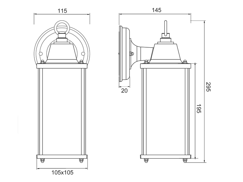 LED Außenwandleuchte Laterne Anthrazit, Höhe 29cm