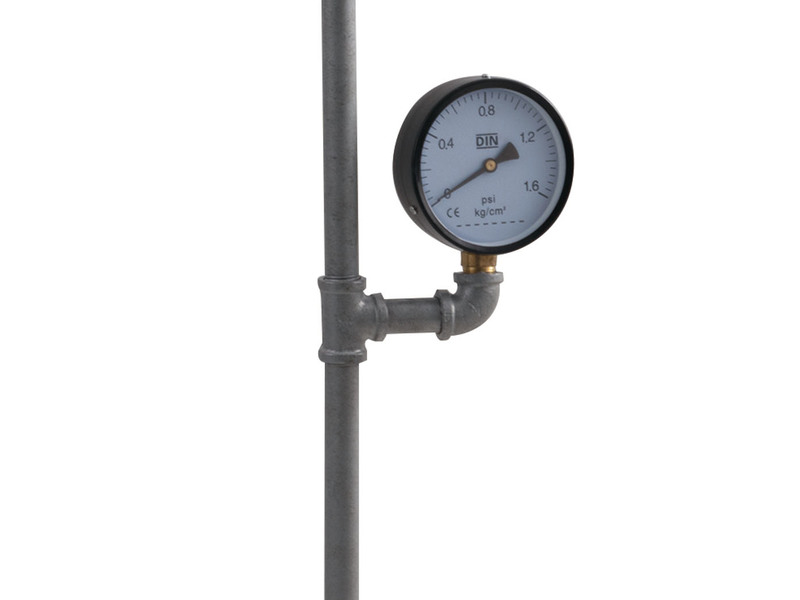 Stehlampe AMARCORD 3-flammig Wasserrohr Optik Grau antik, Höhe 159cm