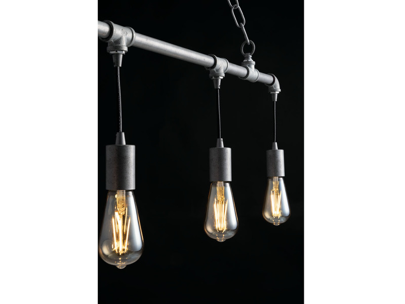 Pendelleuchte AMARCORD 4-flammig Grau Antik Industrial, Breite 86cm