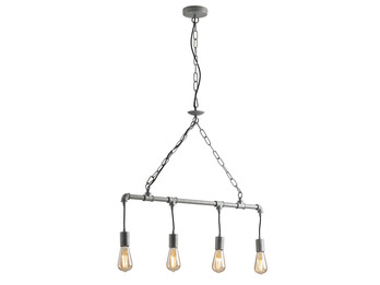 Pendelleuchte AMARCORD 4-flammig Grau Antik Industrial, Breite 86cm