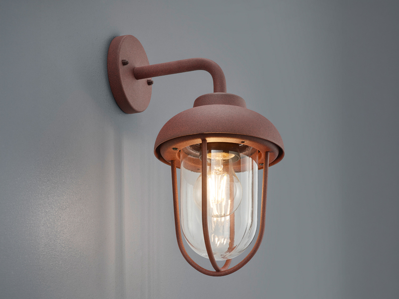 Industrial Außenwandleuchte DUERO E27 Laterne in Rostoptik, Höhe 33cm