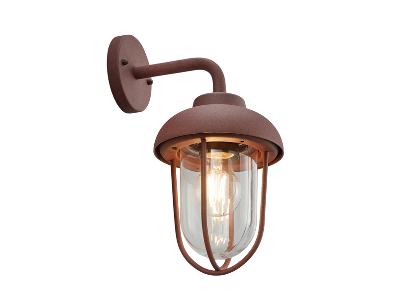 Industrial Außenwandleuchte Laterne in Rostoptik mit E27 LED, Höhe 33cm