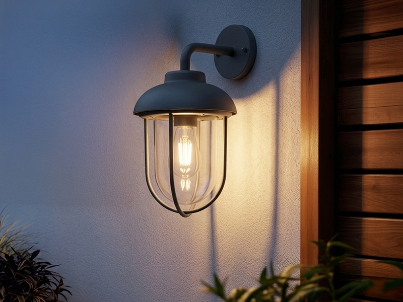 Industrial Außenwandleuchte Laterne in Anthrazit mit E27 LED, Höhe 33cm