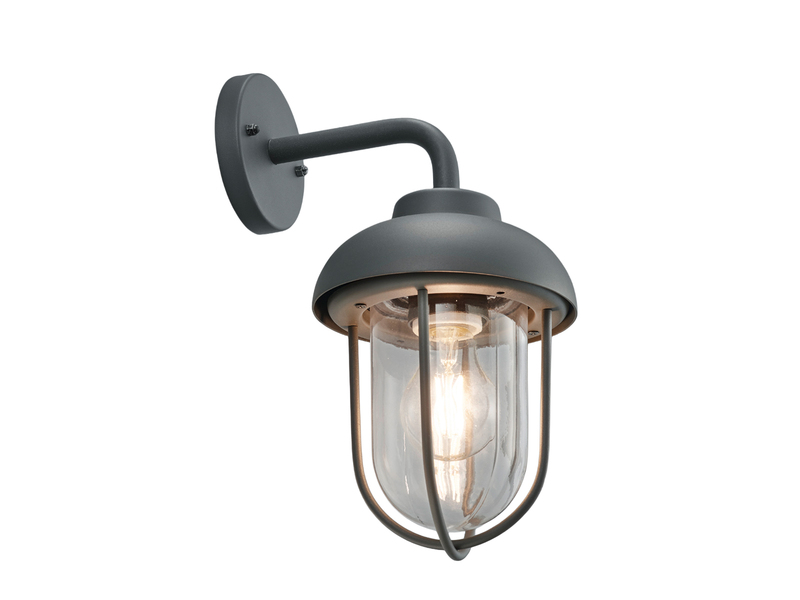 Industrial Außenwandleuchte Laterne in Anthrazit mit E27 LED, Höhe 33cm