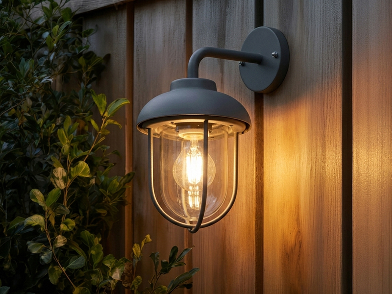 Industrial Außenwandleuchte Laterne in Anthrazit mit E27 LED, Höhe 33cm