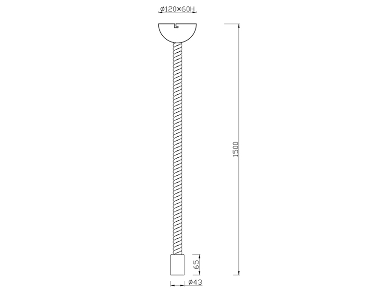 Rustikales Schnurpendel ROPE aus Hanfseil mit Knoten, Höhe 150cm