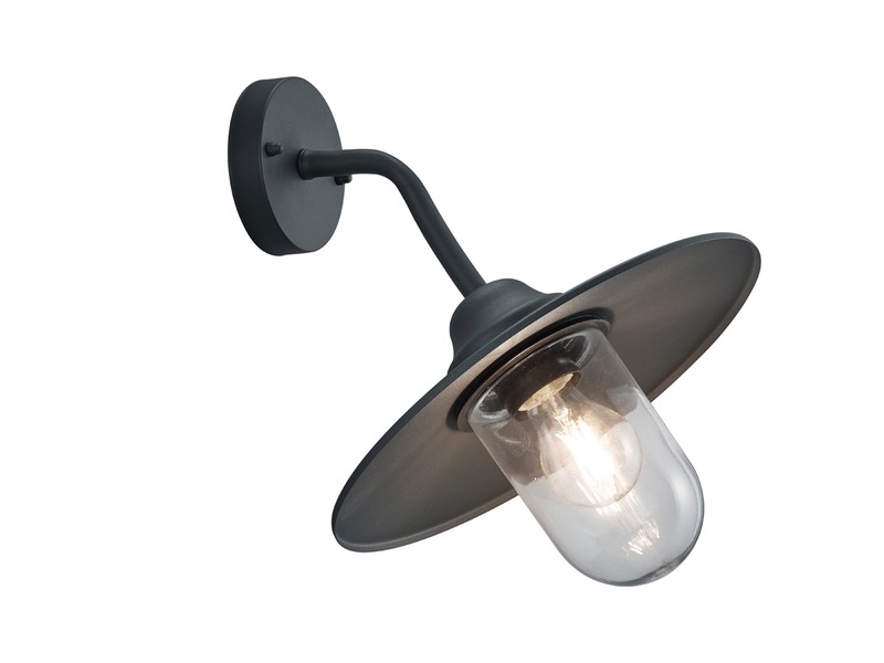 Vintage Außenwandleuchte BRENTA in Anthrazit, Höhe 32cm