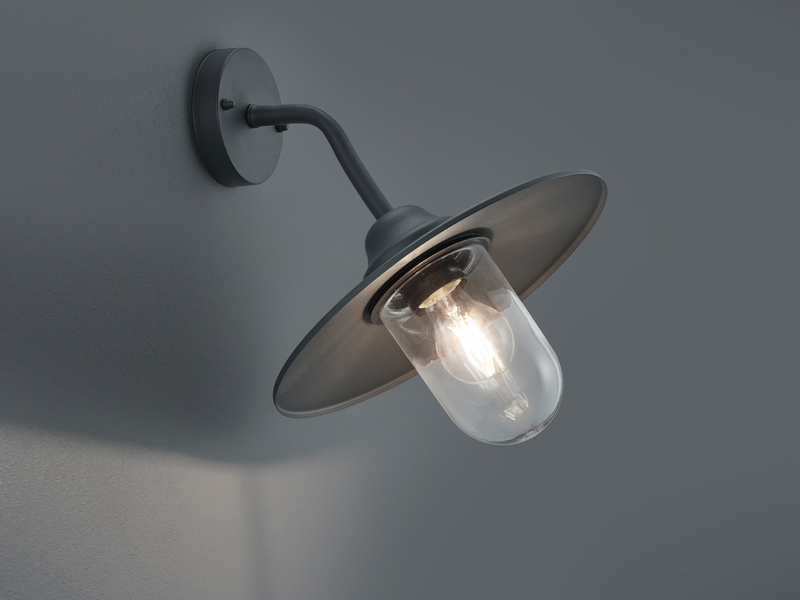 Vintage Außenwandleuchte BRENTA in Anthrazit, Höhe 32cm