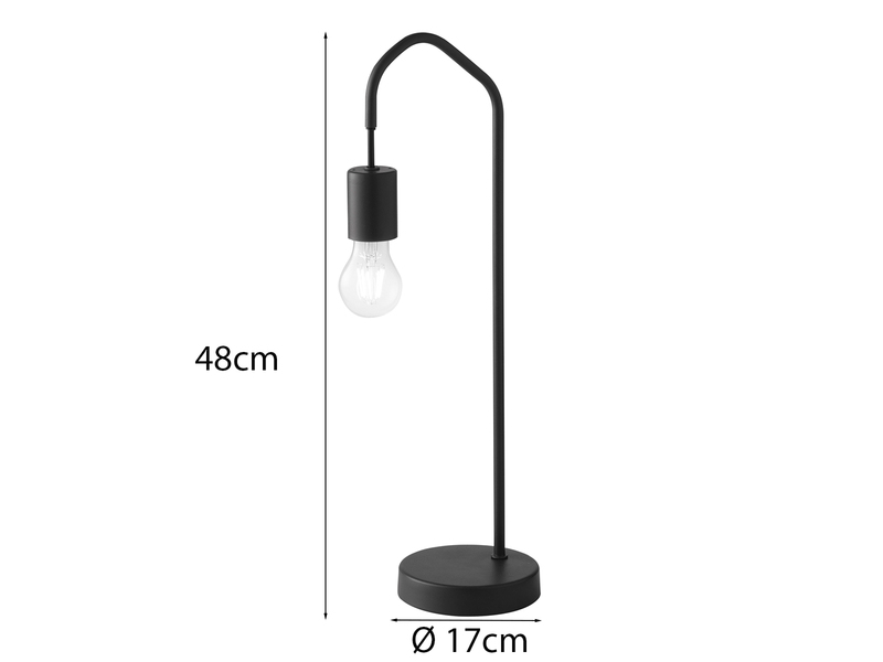 Ausgefallene Tischleuchte HABITAT Metall in Schwarz, Höhe 48cm