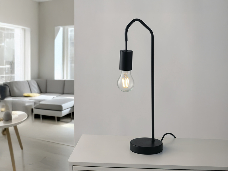 Ausgefallene Tischleuchte HABITAT Metall in Schwarz, Höhe 48cm