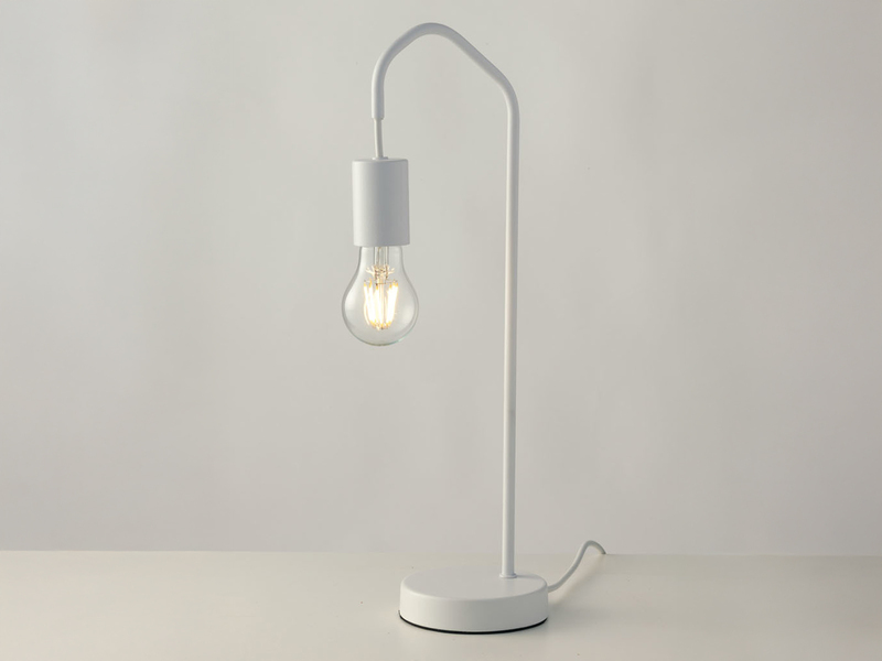 Ausgefallene Tischleuchte HABITAT Metall in Weiß, Höhe 48cm