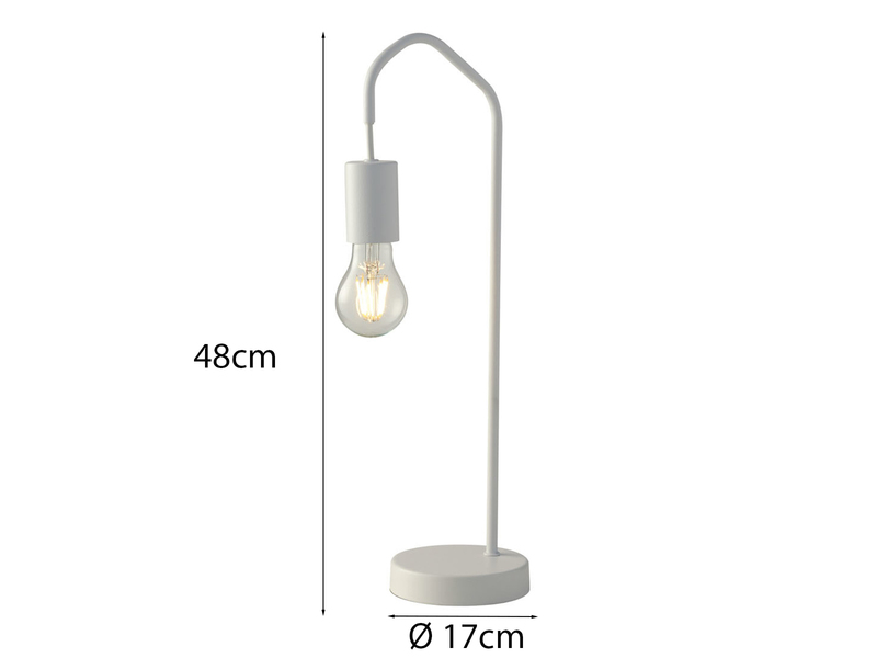 Ausgefallene Tischleuchte HABITAT Metall in Weiß, Höhe 48cm