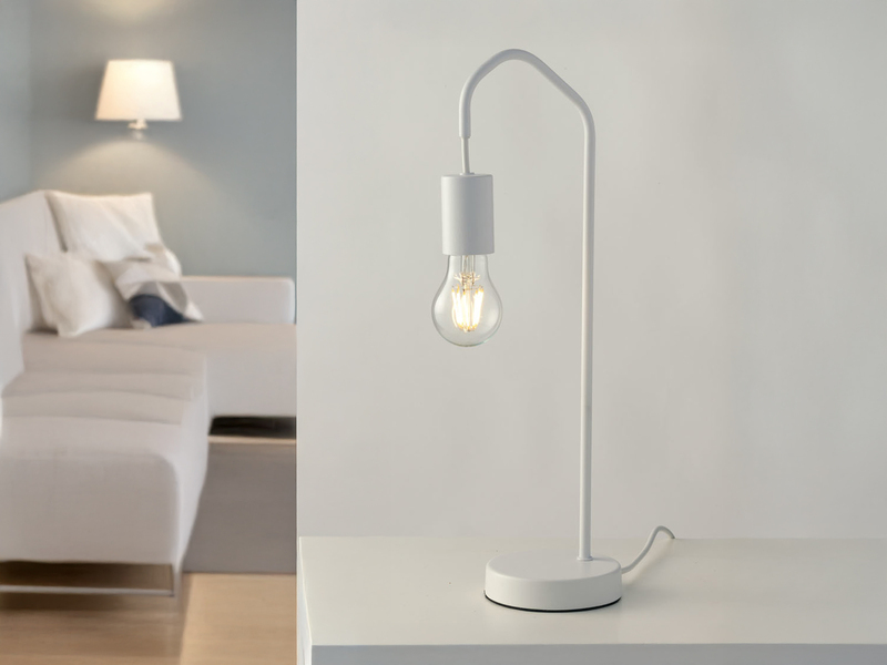 Ausgefallene Tischleuchte HABITAT Metall in Weiß, Höhe 48cm