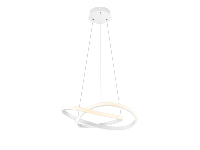 LED Pendelleuchte COURSE Weiß Stufen Dimmer 4000 Kelvin Neutralweiß, Ø 60cm