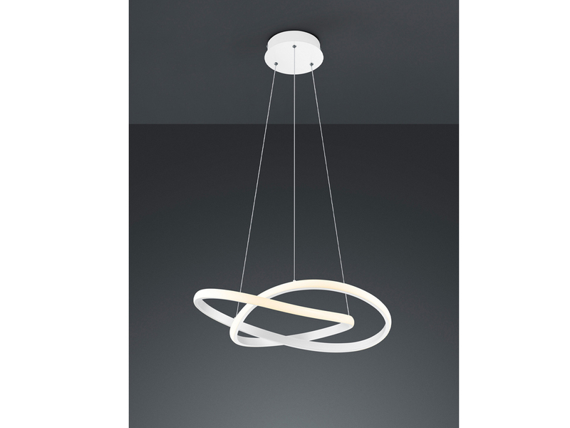 LED Pendelleuchte COURSE Weiß Stufen Dimmer 4000 Kelvin Neutralweiß, Ø 60cm