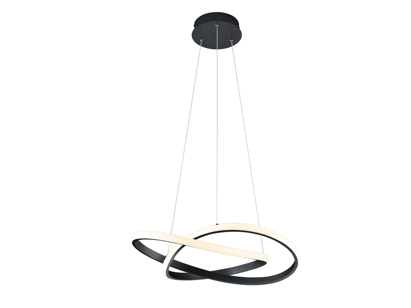 LED Pendelleuchte COURSE Schwarz Stufen Dimmer 3000K Warmweiß, Ø 60cm