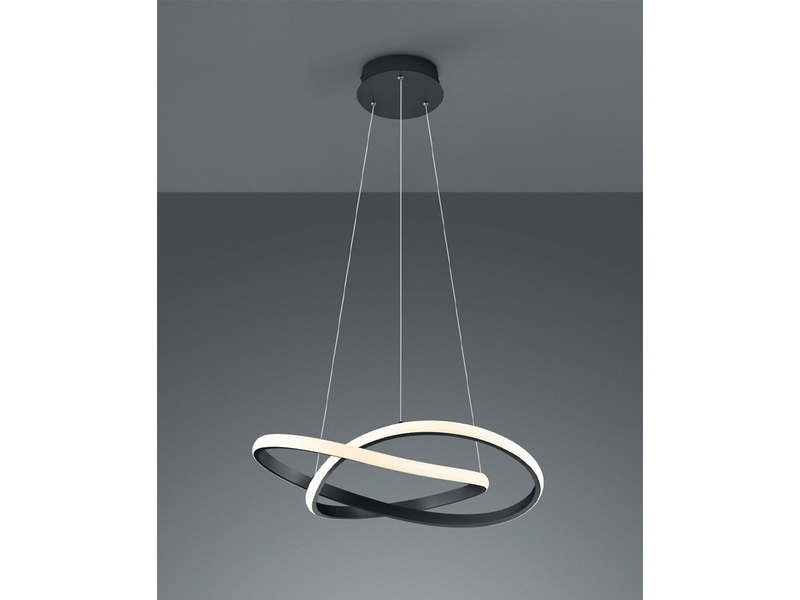 LED Pendelleuchte COURSE Schwarz Stufen Dimmer 3000K Warmweiß, Ø 60cm