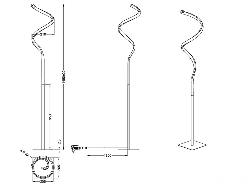Dimmbare LED Stehlampe COURSE Weiß, Höhe 145cm, Licht neutralweiß
