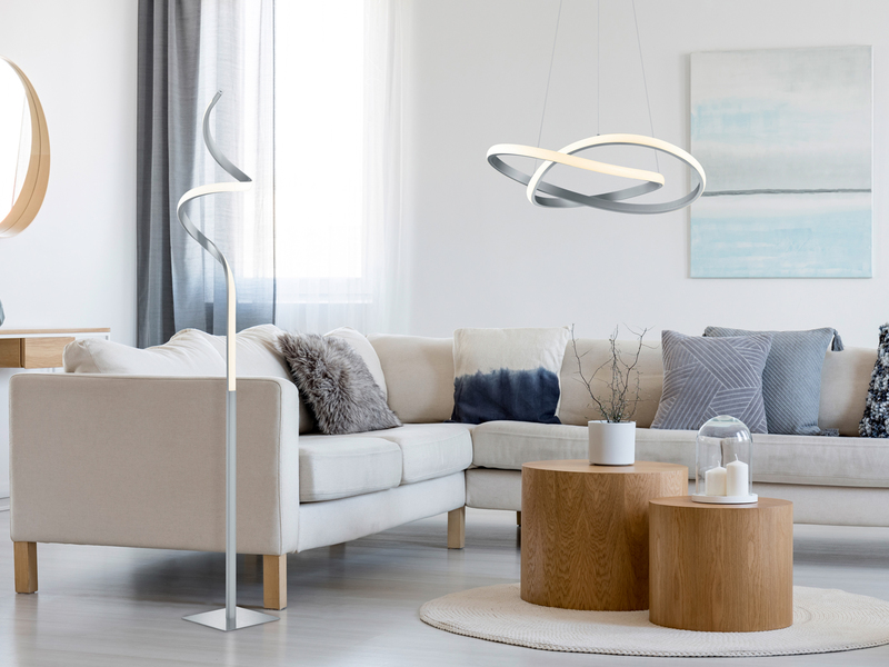 Dimmbare LED Stehlampe COURSE Weiß, Höhe 145cm, Licht neutralweiß