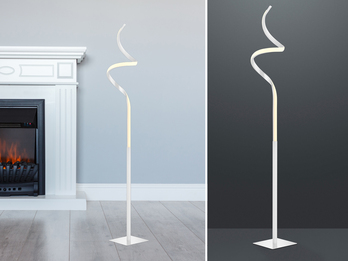 Dimmbare LED Stehlampe COURSE Weiß, Licht neutralweiß, Höhe 145cm