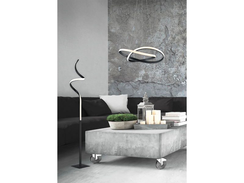 LED Stehleuchte COURSE Schwarz Sensor Dimmer 3000K Warmweiß,  H: 145cm