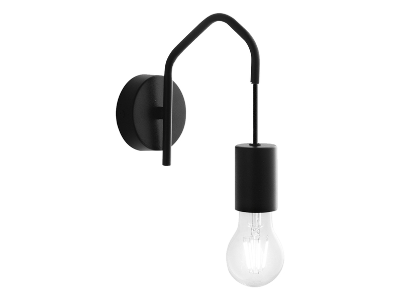 Ausgefallene Wandleuchte HABITAT 1-flammig Metall Schwarz, Höhe 17,5cm