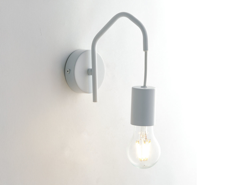 Ausgefallene Wandleuchte HABITAT 1-flammig Metall Weiß, Höhe 17,5cm