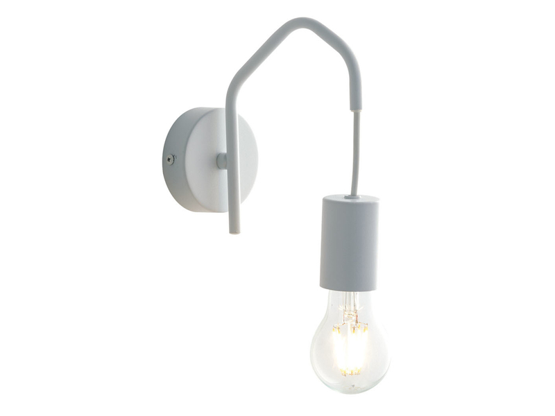 Ausgefallene Wandleuchte HABITAT 1-flammig Metall Weiß, Höhe 17,5cm