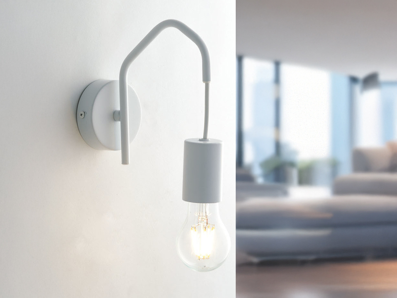 Ausgefallene Wandleuchte HABITAT 1-flammig Metall Weiß, Höhe 17,5cm