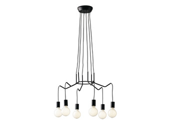 6 flammiger Kronleuchter HABITAT schwarz - moderne Spinnenleuchte, Ø 66cm