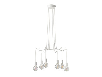 6 flammiger Kronleuchter HABITAT weiß - moderne Spinnenleuchte, Ø 66cm